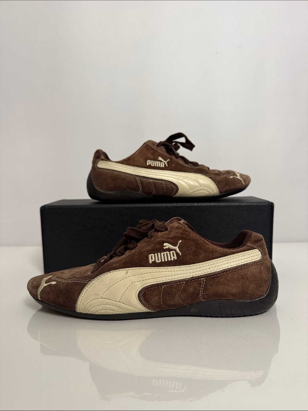 Y2K PUMA Speedcat OG Brown Suede Leather Vintage Driving Shoes Motorsport EU 41